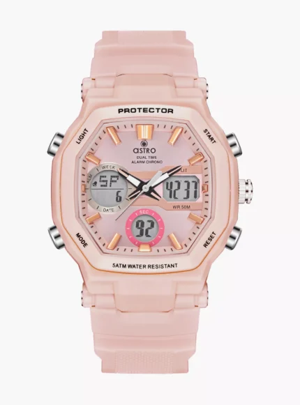 Astro Kids Peach Analog-Digital Silicone Strap Watch | A23820-PPFF