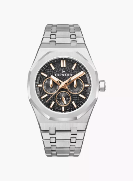 Tornado Men's Silver Multi-Function Stainless Steel Strap Watch | T23104-SBSBK