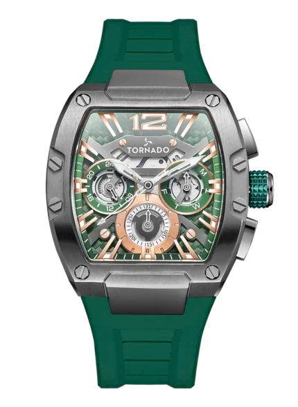 Tornado Multi Function Display and Premium Flexible & Durable Silicone Strap watch- T23105-XSHH, Green