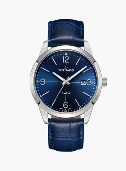 Tornado Men's 43 MM Blue Analog Stainless Steel Strap Watch | T24007-SLNN