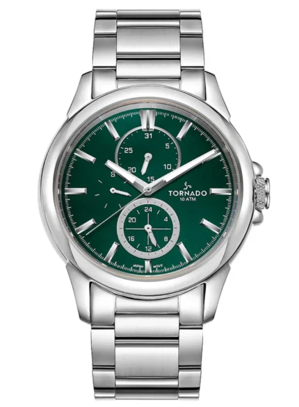 Tornado Men's Silver Analog Stainless Steel Strap Watch | T6107-SBSH