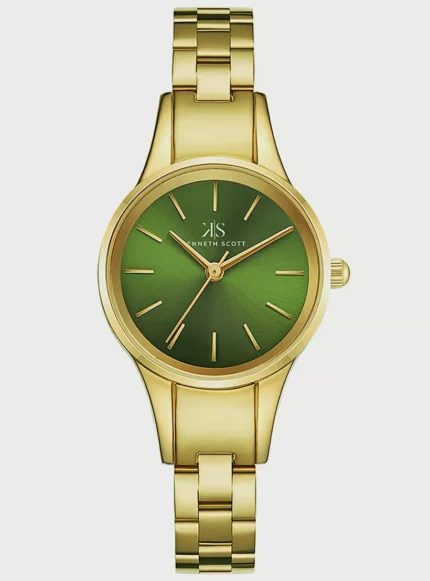 Kenneth Scott Women's Gold Analog Stainless Steel Strap Watch K22517-GBGH