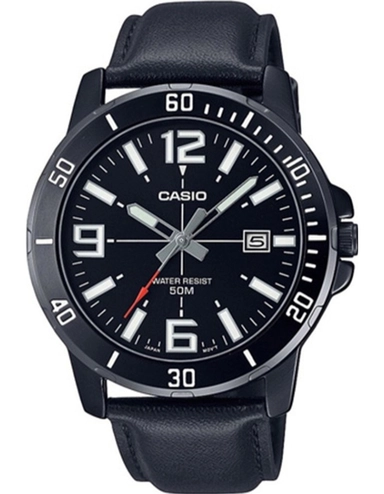 CASIO Men's Analog Black Dial Watch - MTP-VD01BL-1BVUDF